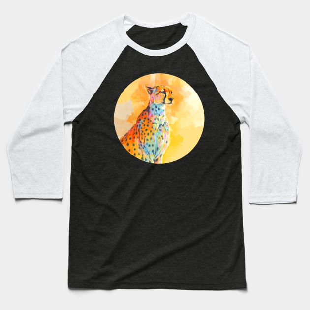 Wild Grace - Cheetah digital painting Baseball T-Shirt by Flo Art Studio